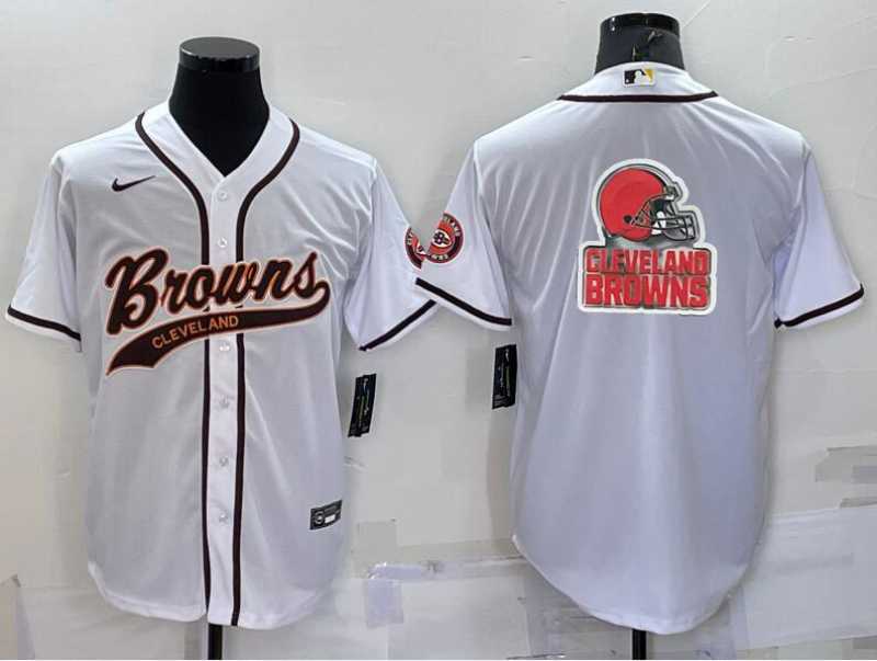 Men's Cleveland Browns White Team Big Logo With Patch Cool Base Stitched Baseball Jersey,We sell and wholesale Men's Cleveland Browns White Team Big Logo With Patch Cool Base Stitched Baseball Jersey on line form chian!